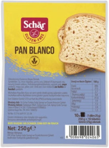 Schar-Pan Blanco Dilimli Ekmek 250 G * 5 Adet