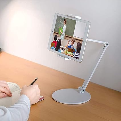 STD20144LG 360° Ayarlanabilir Teleskobik 4"-13" Ergonomik Tablet Standı (Gümüş) - Görsel 2