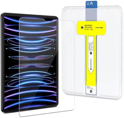 Tablet İle Uyumlu Hizalama Aparatlı ve Takılırken Camın Altında Kesinlikle Toz Bırakmayan Darbelere Karşı Ekstra Güçlü Ekran Koruyucu Cam (Samsung S6 Lite P610)