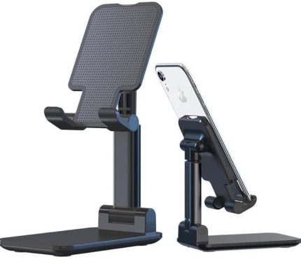 Masaüstü Telefon Tutucu Stant Masaüstü Tablet Tutacak Şarj Standı, Siyah