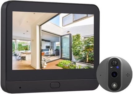 Apartman Gözetleme Kamerası için 3MP WiFi Video Kapı Zili 4.3 inç Ekran Akıllı Yaşam/Tuya APP 1080P PIR Hareket Algılama Alarmı Gözetleme Deliği Kamerası İki Yönlü Sesli Kapı Zili