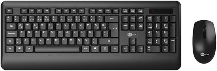 KW202 Kablosuz Türkçe Q Klavye & Mouse Set - QWERTY Türkçe Dizilim Klavye, 1200DPI Optik Fare, Win/Mac Uyumlu, Sıvı Dökülmesine Dayanıklı, Bilek Dinlendirme Türkçe Q Klavye Mouse Seti Siyah