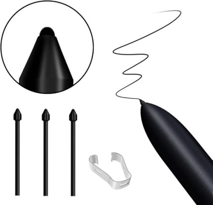 ADET. S Pen Nibs Samsung Galaxy S Pen için Tips Tab S10 / S9 /S8/ S7 / S6 / S24 / S23 / S22 / S21 / Note 20 / Note 10 Tüm versiyonlar için (3 adet. Siyah)