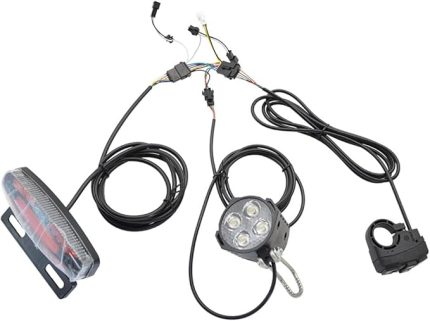 Bisiklet Far ve Arka Lamba Seti E-Bisiklet Dönüş Sinyalleri Ön ve Arka Aydınlatma Elektrikli Bisiklet Lambası Korna Kitleri Anahtarlı 24-48V