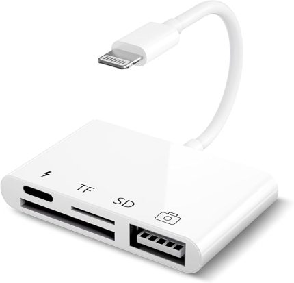 IPhone SD Kart Okuyucu Adaptörü, 4'ü 1 arada USB Kamera Bağlantı Kiti, IPhone için SD/TF Kamera Kart Okuyucu Adaptörü, SD Kart Okuyucu, USB Dişi, OTG Adaptörü, Telefon 13/12/11 X Xs 8 7 & Pad için USB OTG Kablosu
