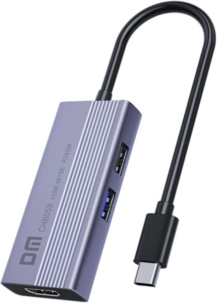 CHB059 Type-C to 4K HDMI 2*USB-A PD 60W SD ve Micro SD Kart Okuyucu Çoklayıcı Hub