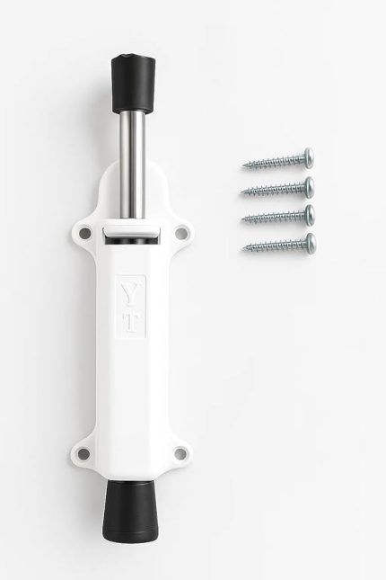 Basmalı Kapı Stoperi, Gri Renkli, 4 Vida Dahil, Dayanıklı Metal, Kolay Montajlı, Modern Tasarımlı Kapı Tutucu, Estetik ve Ergonomik İç Mekan Aksesuarı (Beyaz)