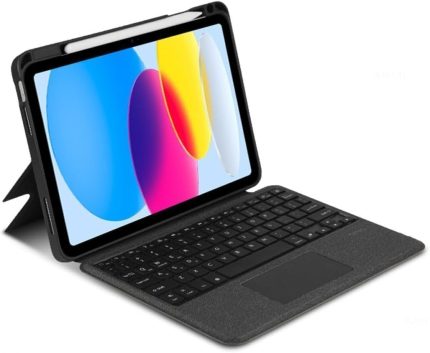 Ipad (A16) 11İnç 10.Nesil 2022/2025 ile Uyumlu Mag Touchpad Blutooth Işıklı Standlı Klavyeli Kılıf