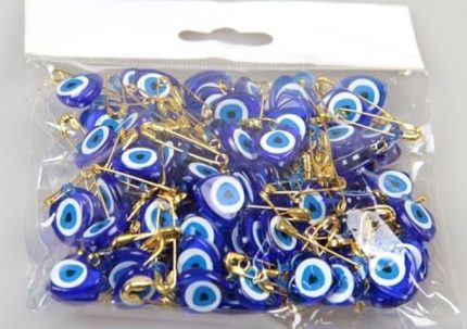 Çatal İğneli Nazar Boncuğu 50 Adet Çengelli İğneli Nazar Boncuğu Hobi Malzemesi