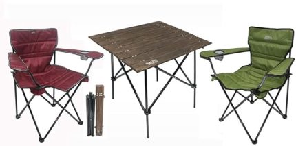 Gray wolf GW2B bardaklı kamp sandalye ve kamp masası 3 lü set