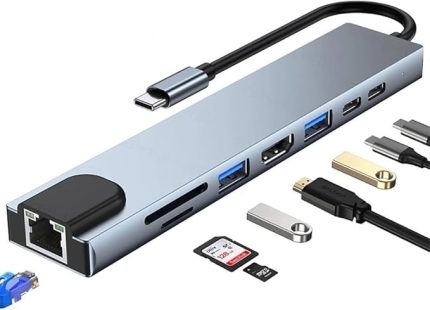 Uyumlu USB TypeC 8 li Hub Dönüştürücü Çevirici Çoklayıcı USB Hdmı Micro Sd 8 Girişli
