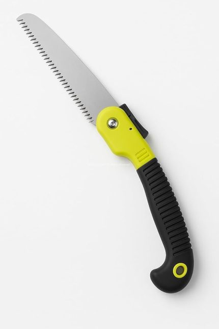 Katlanır Budama Testeresi, 18 cm Paslanmaz Çelik Bıçak, 23 cm Kaymaz Ergonomik Sap, Güvenlik Kilitli, Ağaç Dalı Kesim ve Bahçe Kullanımı İçin Pratik El Testeresi