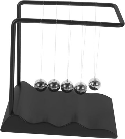 Newton bilardo süsleri yetişkinler oyuncak Newton topları masası metal sarkaç topları sarkaç masası Newton'un masası fizik sallanan toplar pp Black