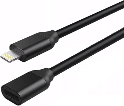 iPhone Şarj Cihazı Uzatma Kablosu, 6FT Lightning Uzatma Dock Kablosu iPhone 14 Pro 13 Pro Max 12 11 X XR 8 7 6 Erkekten Dişi Kablo Uzatma Adaptörü Kablosu Geçiş Video, Veri, Ses (Siyah) ile Uyumlu