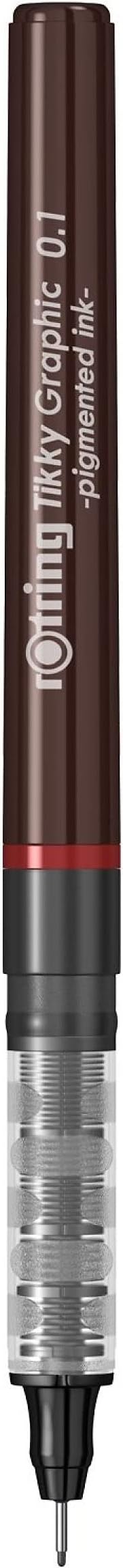 Tikky Graphic Keçe Uçlu Teknik Çizim Kalemi, 0,1 mm, Siyah Mürekkep, Kahverengi
