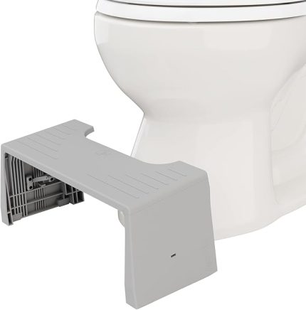 Potty Porta Traveler Seyahat için Katlanabilir Tuvalet Taburesi, 17,8 cm Yükseklik, Gri