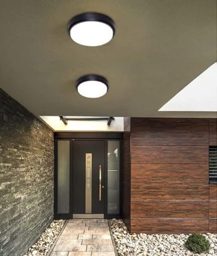 Artos Siyah Led Nem Su Geçirmez Banyo Bahçe Balkon Modern Tavan Duvar Lambası Beyaz Işık 6500K IP65 Dış Mekan Kullanıma Uygun
