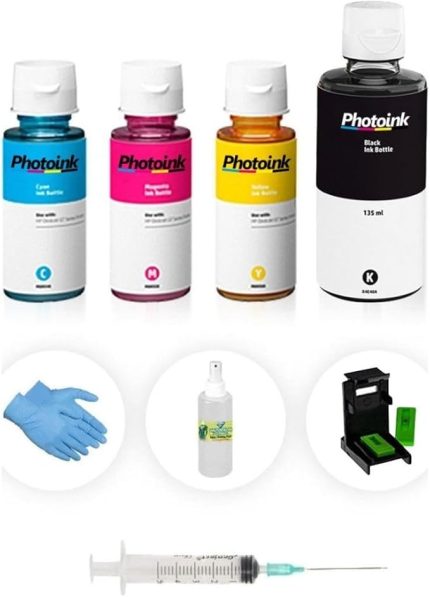 Ink Deskjet 2600/2620/2630/2632/2633 304 Için Photoink Plus Kartuş Dolum Seti 4 Renk