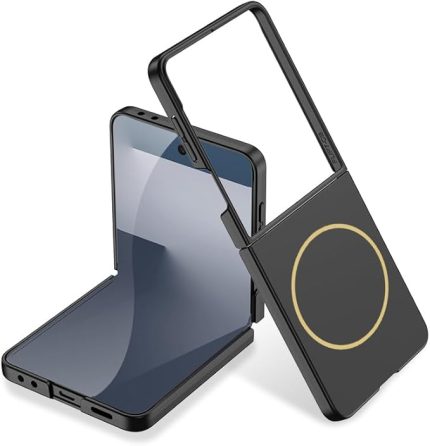 Galaxy Z Flip 7 Kılıf Wirelles Şarj Özellikli İnce Kapak Siyah