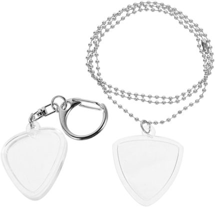 Akustik Elektro Gitar Çalanlar İçin Anahtarlık ve Kolye Ucuyla Birlikte 2 Adet Gitar Penası Vitrin Kutusu Kompakt Pena Düzenleyici