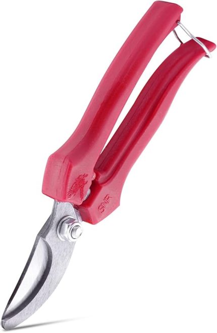Akman Bağ Bahçe Budama Makası Eğri Uçlu – Ergonomik Saplı Çelik Bıçaklı Bahçe Budama Makası, Bitki Üzüm Narenciye Dal Kesme, Bonsai Kesiciler ve El Aleti