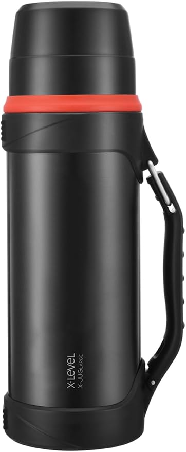 X-Juglarge Paslanmaz Çelik Termos 1200ml Seyahat Termosu 1.2L (Siyah)