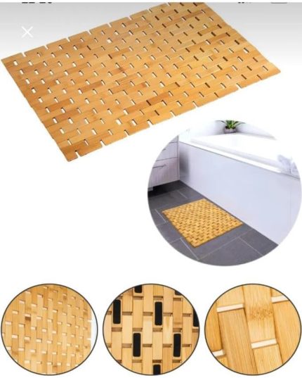 Bambu Banyo Paspası - Kaymaz Taban - Duş Paspası 40 x 60 cm