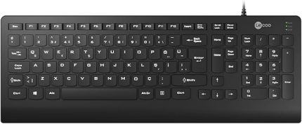 KB103 USB Kablolu Türkçe Q Klavye - QWERTY Türkçe Tuş Dizilimi, Sayısal Tuş Takımına Sahip, Sıvı Dökülmelerine Dayanıklı, Bilek Dinlendirme, Win, Mac, Linux ile Uyumlu Klavye Siyah
