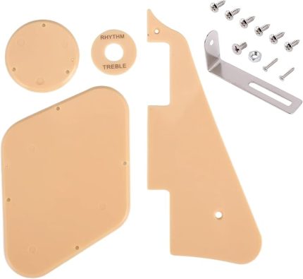 LP Style Gitar için 1 Set Krem Pickguard/Boşluk/Anahtar Kapakları/Pickup Selector Plakası/Tutucu/Vidalar