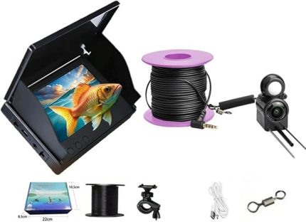 195 ° Geniş Lensli 4.3 inç Ultra Net Ekran Balık Bulucu Sualtı Balıkçılık Kamera, 5000MAh Pil, Tekne İçin Çamurlu Su Penetrasyonu