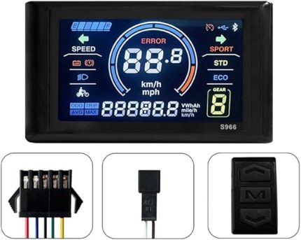 24-72V E-Bike LCD-S966 NFC Fonksiyonlu Renkli Ekran Paneli SM Tak Elektrikli Bisiklet Değiştirme