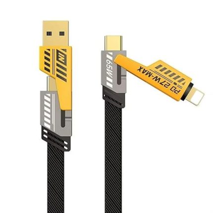 in 1 Çoklu USB Şarj Kablosu: 1M, Type C to Lightning Örgü Şarj Kablosu USB A/USB C 65W Tip C/27W PD Her Cihaz ile Uyumlu Metal Başlıklı
