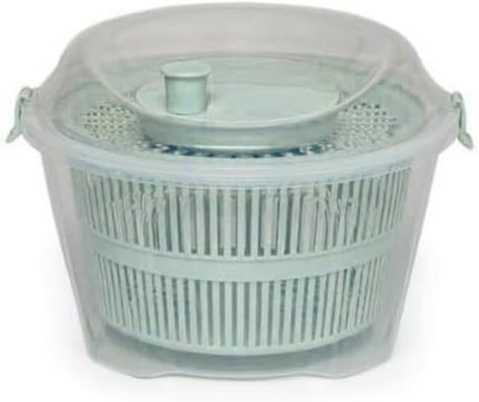 Salata Kurutucu, Sebze Yeşillik Marul Yıkama ve Kurutma Kabı Leğen Şeklinde Çevirmeli (Soluk Su Yeşili)