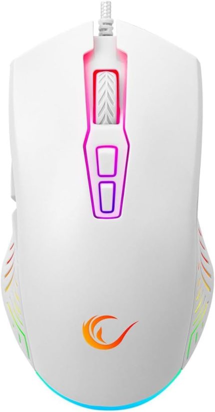 7D Makrolu Beyaz Gaming Oyuncu Mouse - Full RGB 7200DPI - Drag Click Desteği - Hızlı - Ergonomik - 24 Ay Garanti - 20g/s - 60 inç/s IPS - 125Hz - 135g - SMX-G68 SPEAR