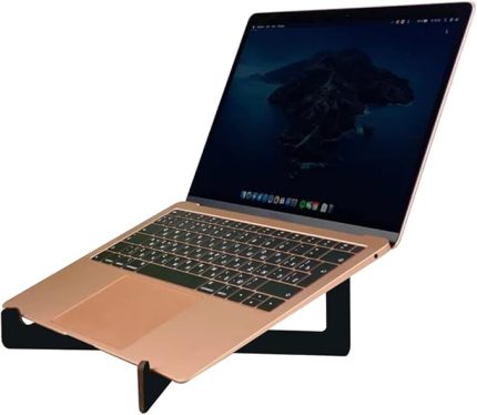 Gift Taşınabilir Siyah Ahşap Notebook Laptop Standı