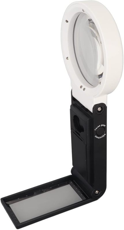 Işıklı Büyüteç, 6 Ultra Parlak LED'li Lambalar Yaşlılar İçin İdeal El Tipi Veya Masa Üstü Standlı Büyüteç Okuma Saati Tamiri Kaynak Yakın Çalışma