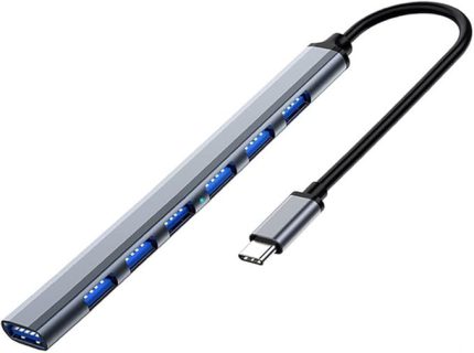 Type-C USB 3.0 7 Portlu Hub Otg Çoğaltıcı Pc Telefon Bilgisayar Uyumlu Veri Aktarımı Mouse Klavye Bağlantısı ADS303C