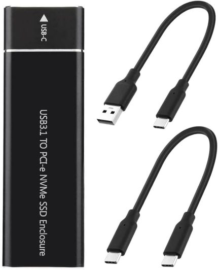 NVME USB3.1 Tip-C GEN2 10GBPS Muhafaza M.2 PCI-E SSD Sabit Disk Harici Sürücü Kutusu M.2 M-Key SSD'den USB-C'ye Adaptör (siyah)