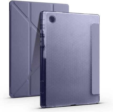 Galaxy Tab A8 10.5 SM-X200 (2021) ile uyumlu Zore Tri Folding Kalem Bölmeli Standlı Kılıf-jean blue