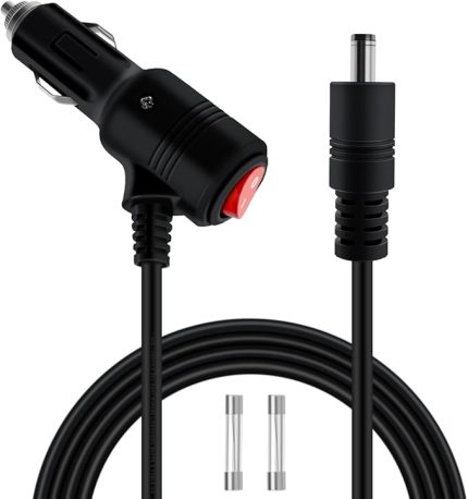 DC Araç Şarj Kablosu 12 V 24 V DC 5,5 mm x 2,1 mm Araç Çakmağı Güç Fişi Anahtarlı Açık Kapalı LED Işıklı, GPS, Kamera, LED Şerit (2 m)