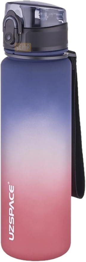 500ml Soft Touch Çift Renk Motivasyon Tritan Su Matarası (Lacivert-Kırmızı)