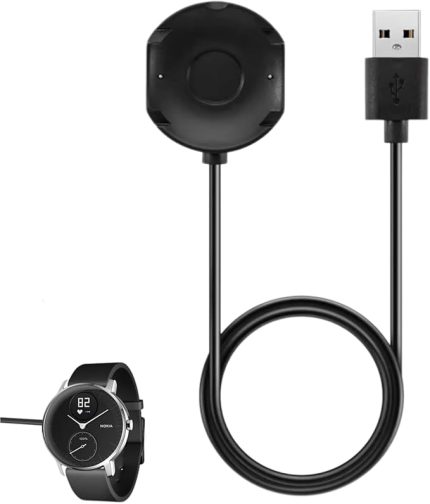 USB şarj cihazı 100 cm manyetik şarj kablosu Nokia Steel HR/Withings Hybrid akıllı saat ile uyumlu