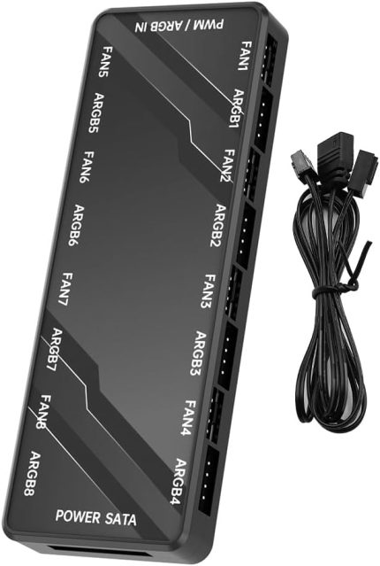 2'si 1 arada Bilgisayar Kasası Fan Kontrolcüsü ARGB PWM 2'si 1 arada Genişletme Kutusu HUB Hub 1'i 8'de