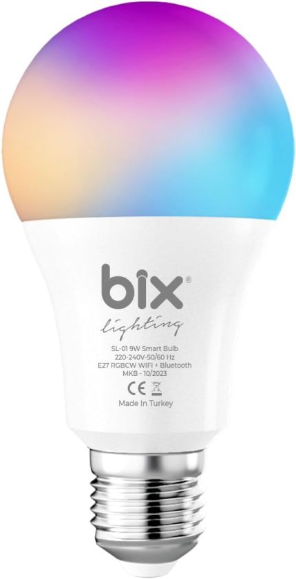 SL-01 Aura Çok Renkli 9W RGB WiFi-Bluetooth Uzaktan Kontrollü Akıllı Ampul