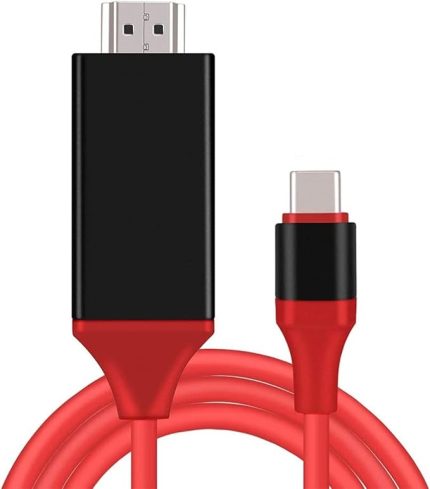 USB C - HDMI Kablosu 1,8 m 4K, USB-C HDMI Adaptörü MacBook Pro, iPad Air, ChromeBook, Surface Book, Galaxy S20 S22 ve Daha Fazlası için HDMI USBC Konnektörü