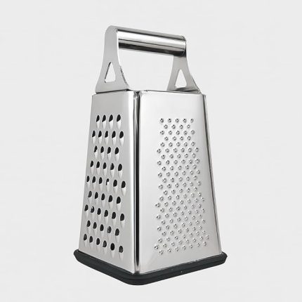 Paslanmaz Çelik 4 Taraflı Rende – 24 cm | Çok Amaçlı Mutfak Rendeleme Aracı | Peynir, Sebze, Meyve ve Patates için | Kaymaz Tabanlı & Ergonomik Saplı