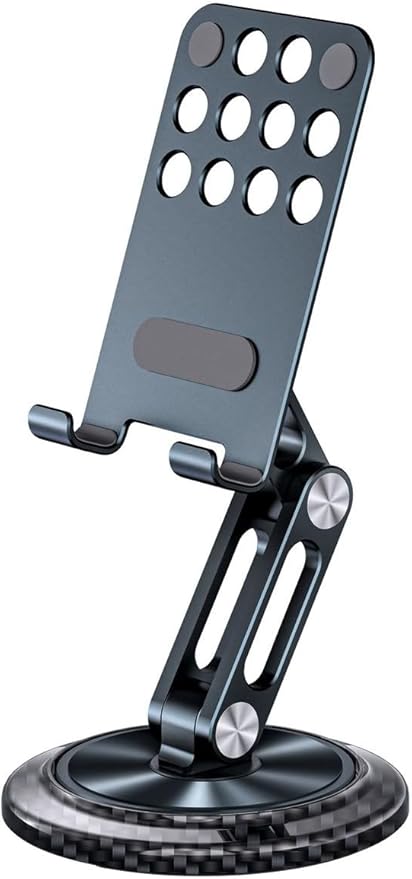 Profesyonel Tok Alüminyum Stand Karbon Desenli Business Model A Sınıfı Malzeme Döner Tablet Telefon Standı Masaüstü Stand Katlanabilir Cep Telefon Tutucu JR-H101 - Titanium