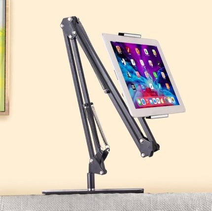 Profesyonel 80cm Kol Uzunluğu Koltuk Yatak, Masa veya Masaüstü Monaj Tablet Tutucu Açısı Ayarlanabilir 360 Derece Dönebilen Kol Ve Alüminyum Gövde Siyah Renk CT7 (CT7)