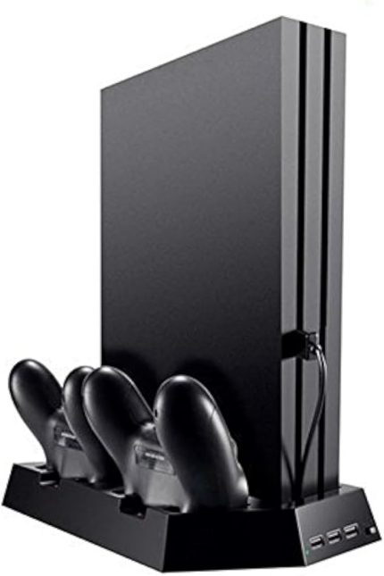 Çift Denetleyici Şarj Soğutma Fanı USB Hub Dikey Standı Sony PS4/İnce/Pro Konsol