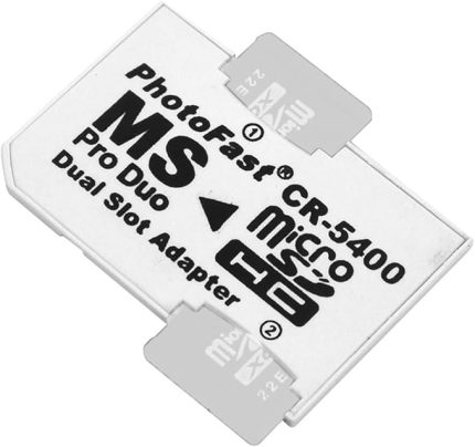 Mikro SD Memory Stick Pro Duo Kart Okuyucu PSP ile Uyumlu MS Pro Duo Kartı Adaptörü Çift Yuvalı TF Bellek Mini SD Kart Dönüştürücü Beyaz (Beyaz)